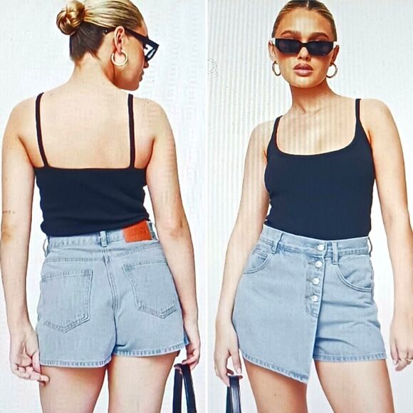 NWT Princess Polly Marthyr Denim Skort Mid Wash Sz 4